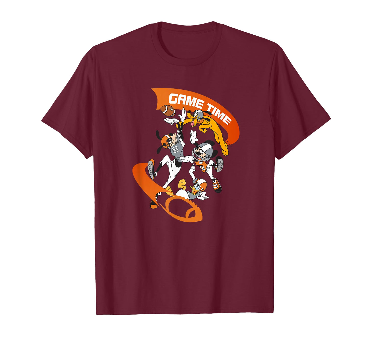 Disney Mickey Goofy Donald & Pluto Game Time Football Sports T-Shirt