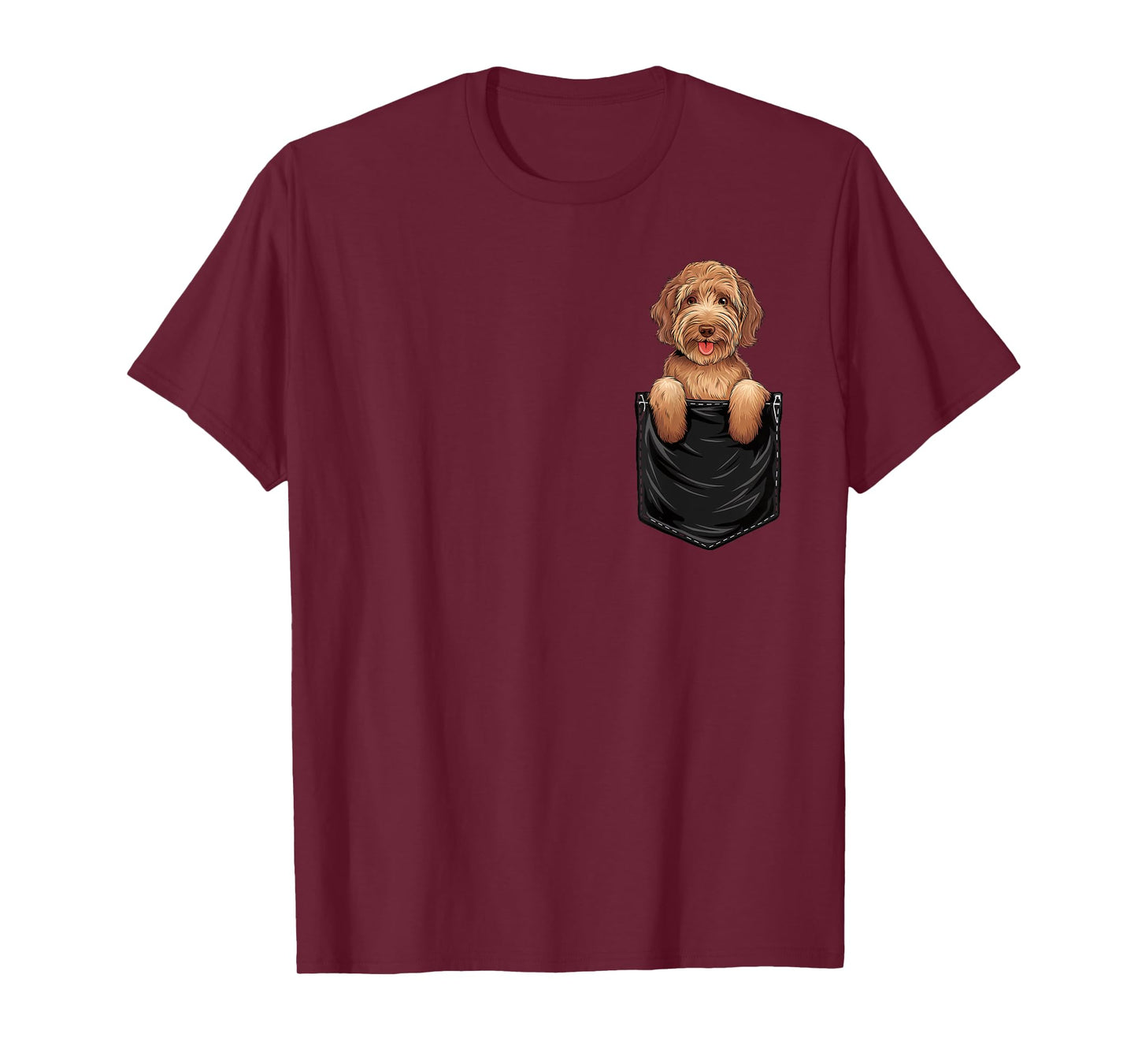 Funny Labradoodle In Pocket Dog Mom Dad T-Shirt