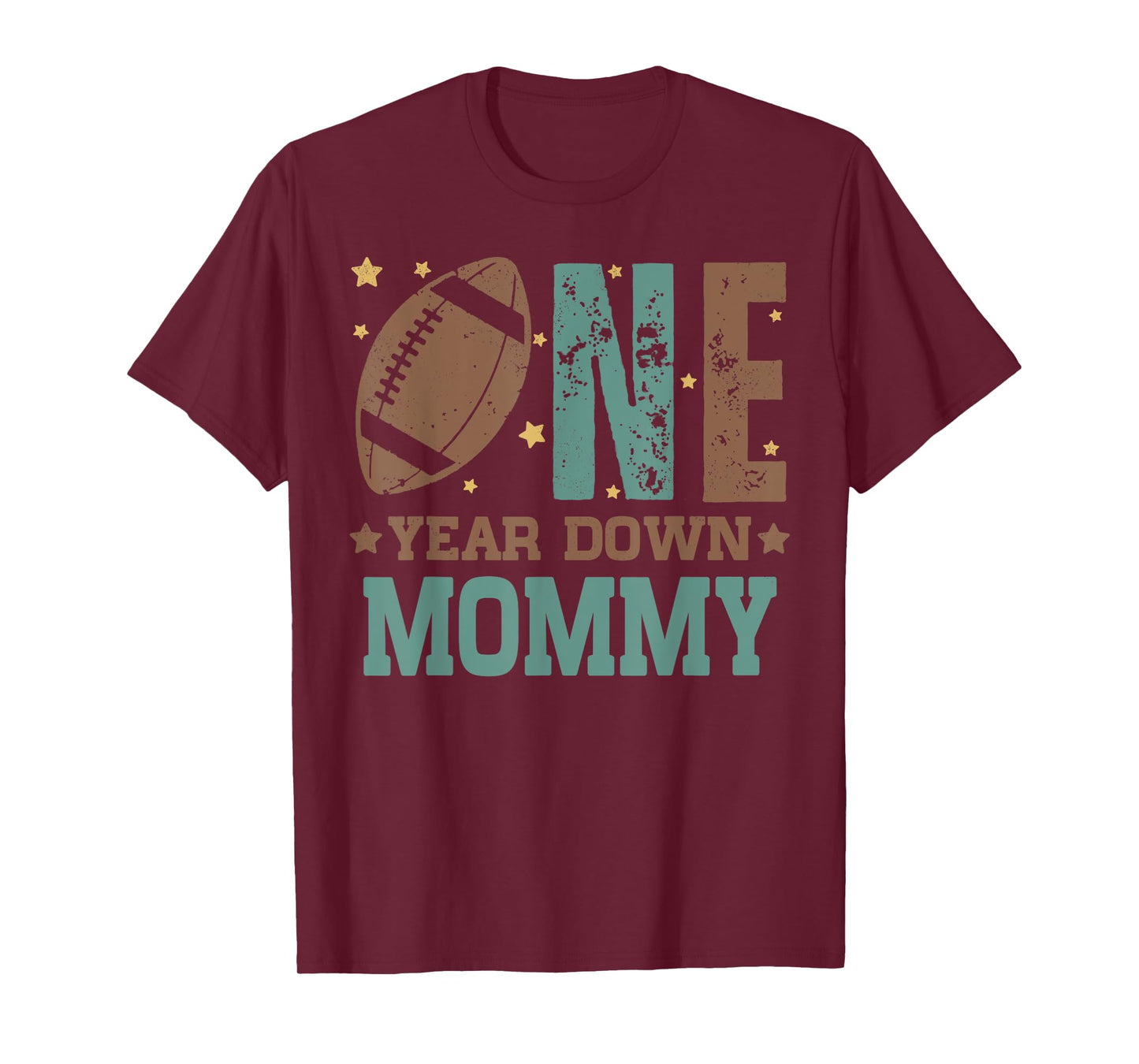 Mommy of the 1 Year old Football 1st Year Down Birthday T-Shirt