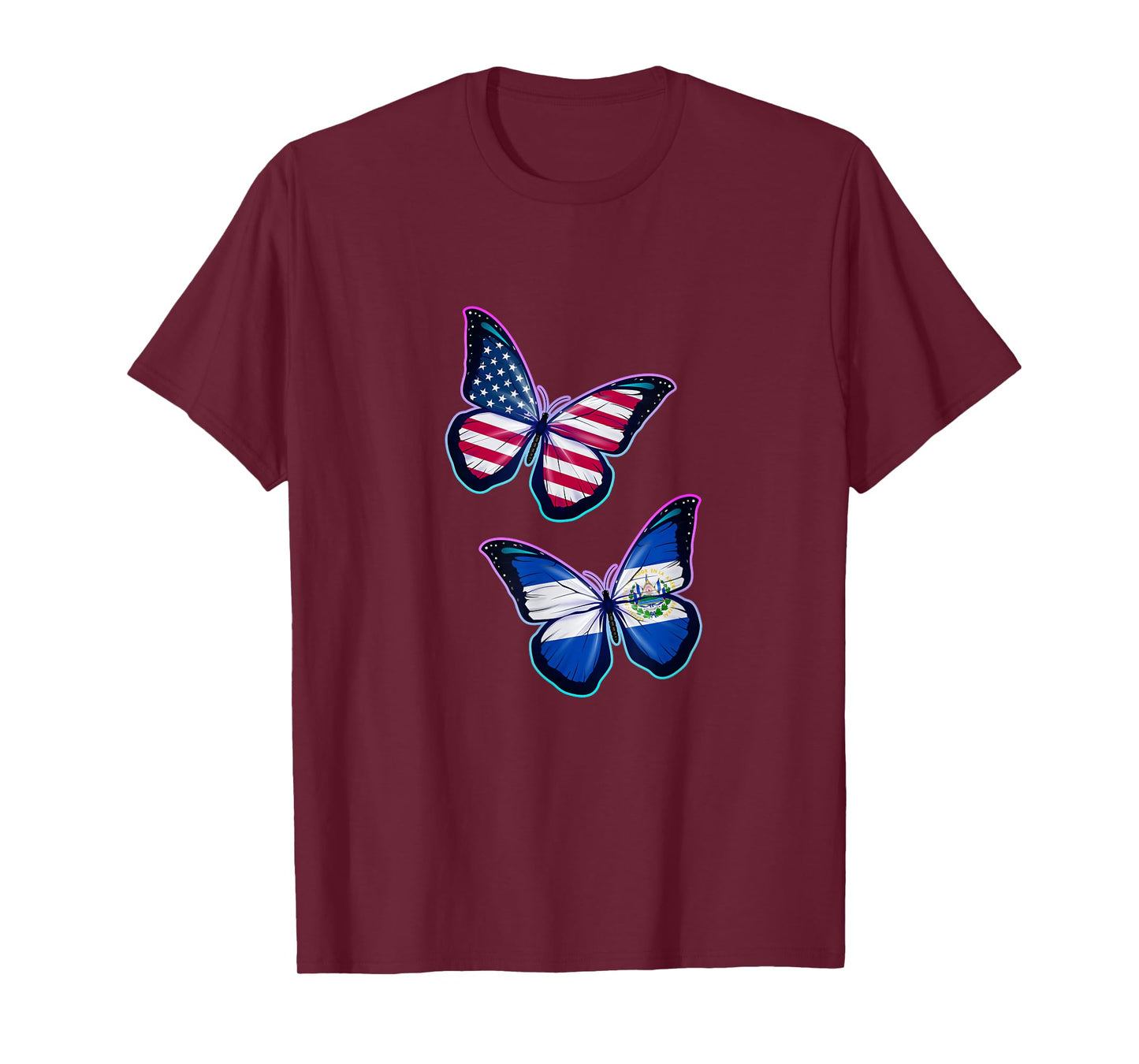 El Salvador and the USA bicultural roots. Butterfly version T-Shirt