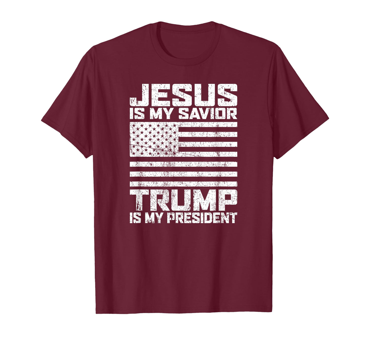 "Jesus is my Savior - Trump is my President" vintage white T-Shirt