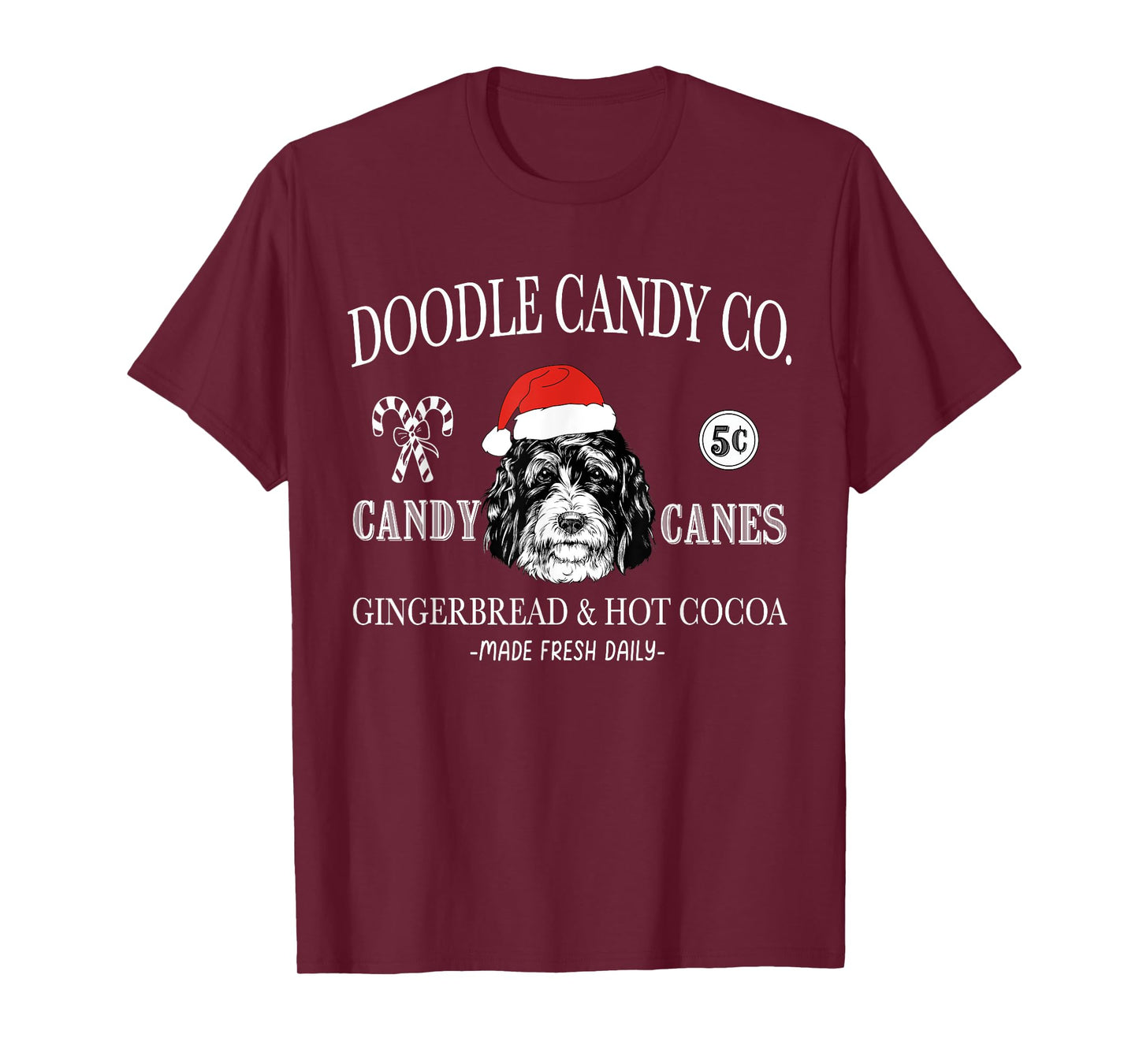 Funny Santa Bernedoodle Doodle Mom Christmas Vintage Holiday T-Shirt