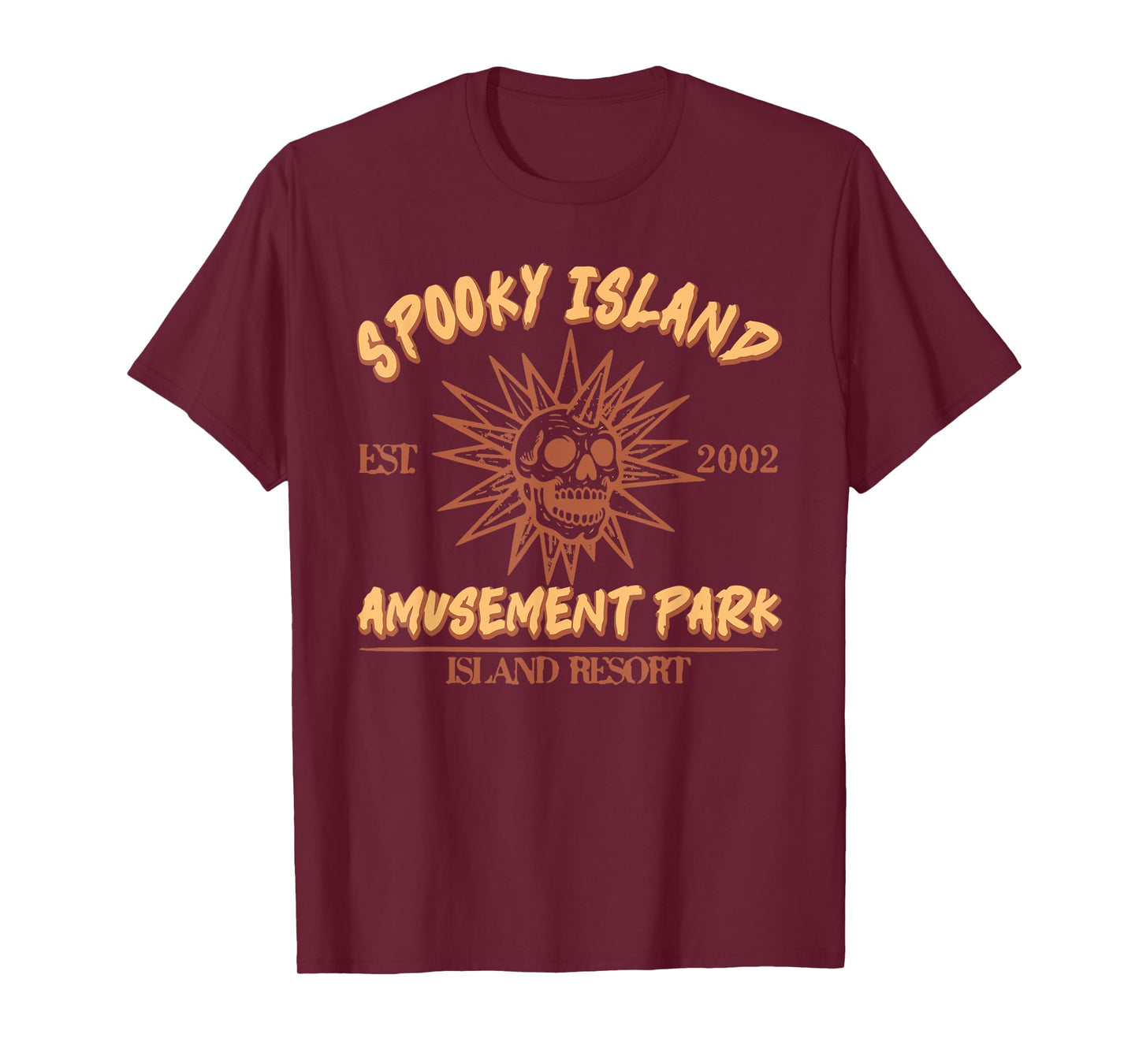 Spooky Island Est 2002 Amusement Park Skull Halloween Funny T-Shirt