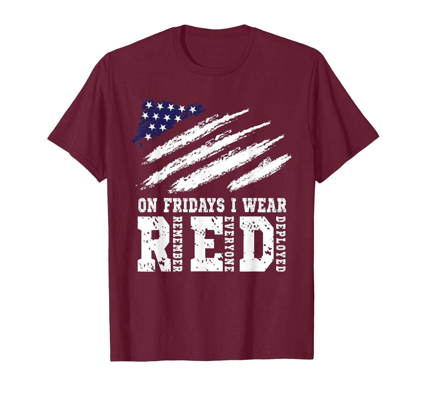 On Fridays I Wear Red USA Support American Troops T-Shirt