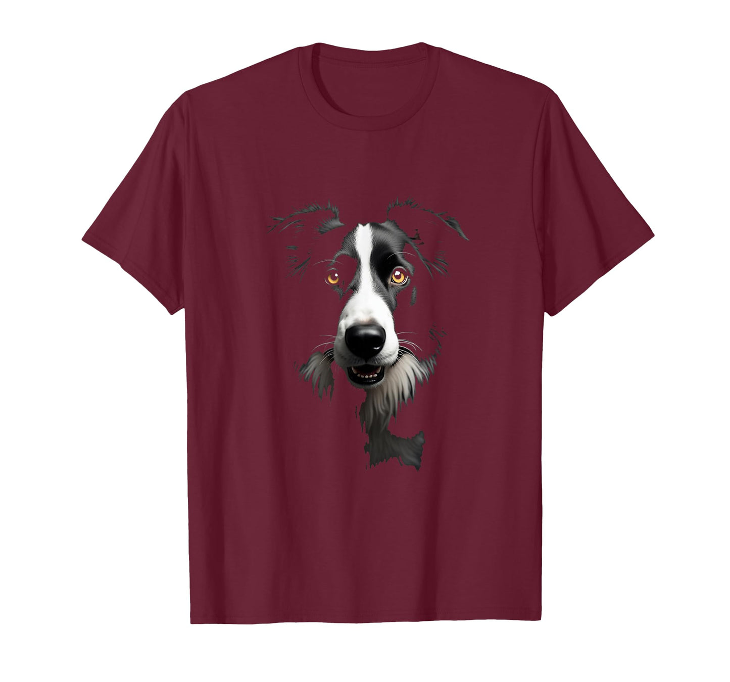 Black Border Collie Dog Collie Face T-Shirt
