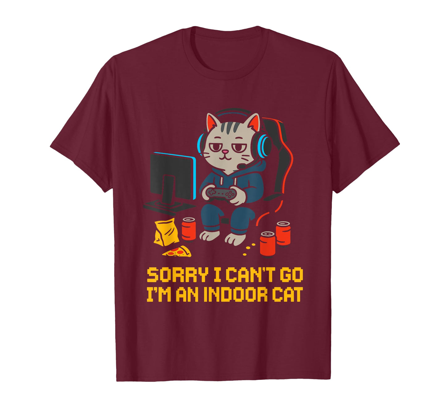 Indoor Cat Gamer Sorry I Cant Go Im an Indoor Cat T-Shirt