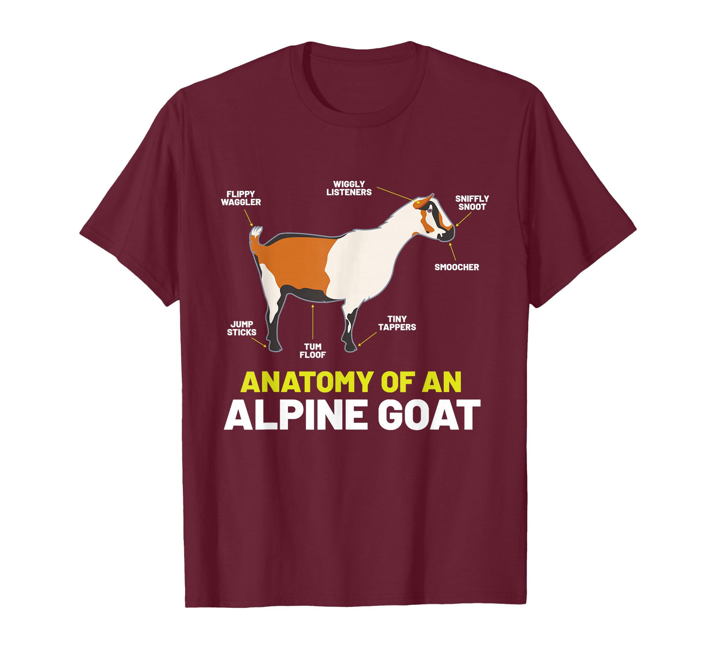 Anatomy Funny Farm Animal Humor Cute Lovers Alpine Goat T-Shirt