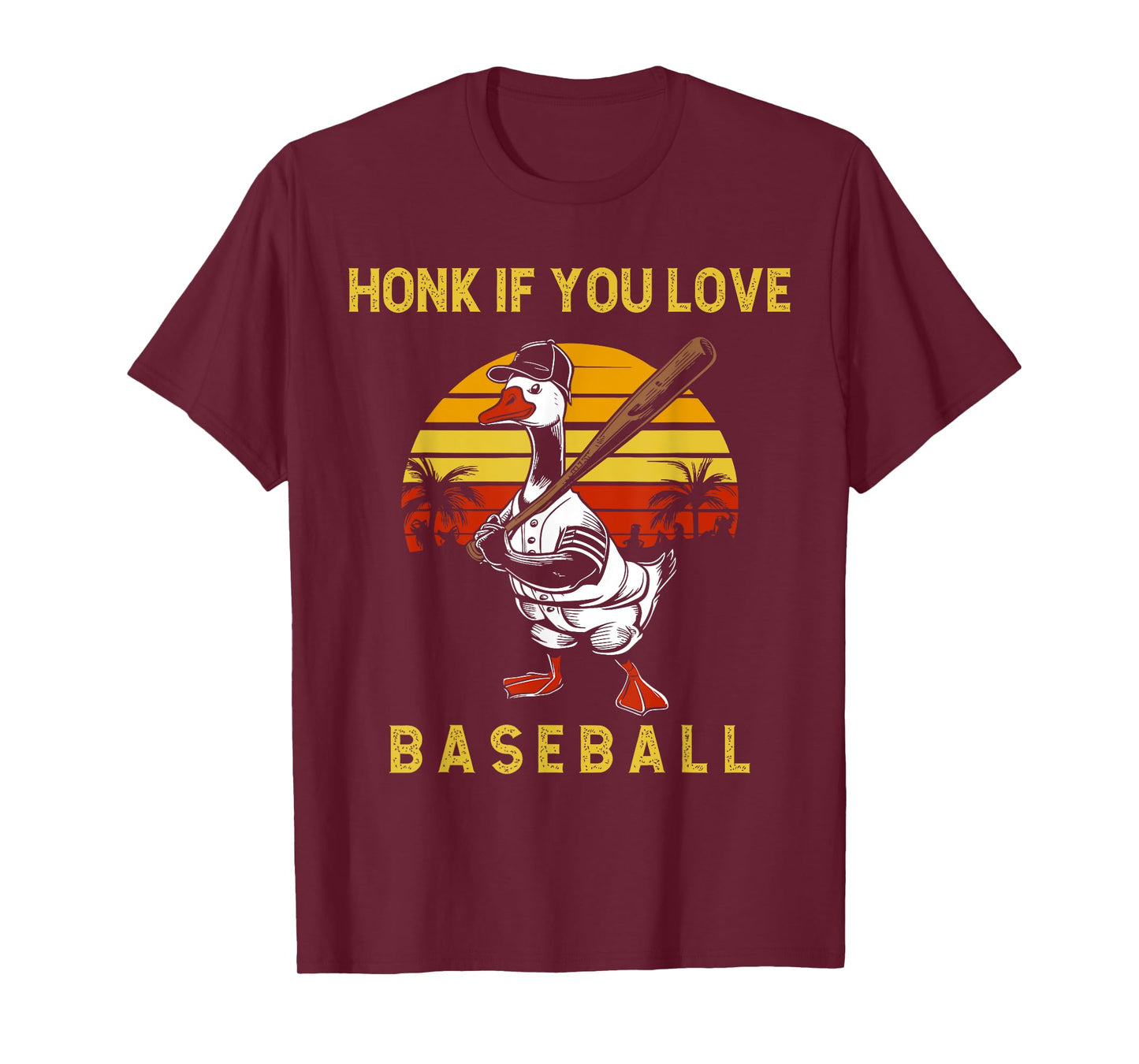 Honk If You Love Baseball Funny Goose & Baseball Lovers T-Shirt