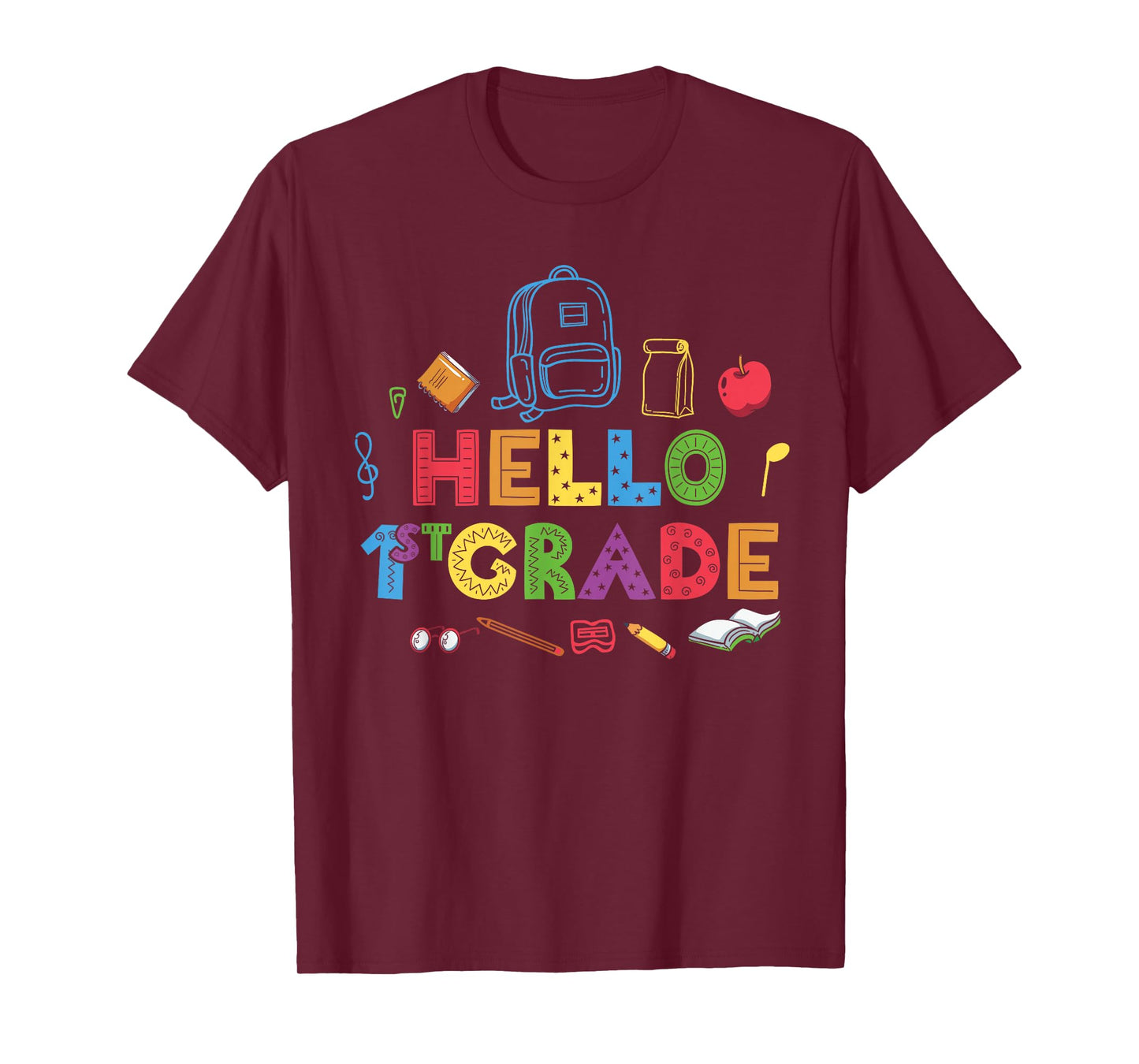 Hello 1st Grade 2026 Back to School Outfit First Grader T-Shirt