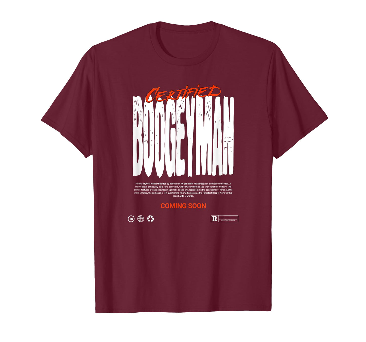 Skyscrapers Clothing Co. Certified Boogeyman Unisex-Adults Black Halloween T-Shirt
