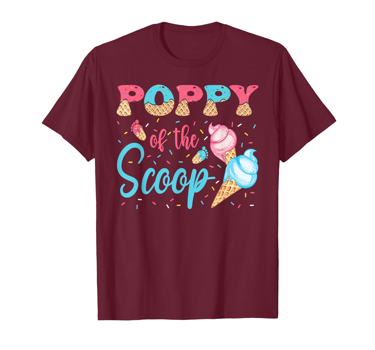 Poppy Of The Scoop Ice Cream Gender Reveal Baby Shower T-Shirt