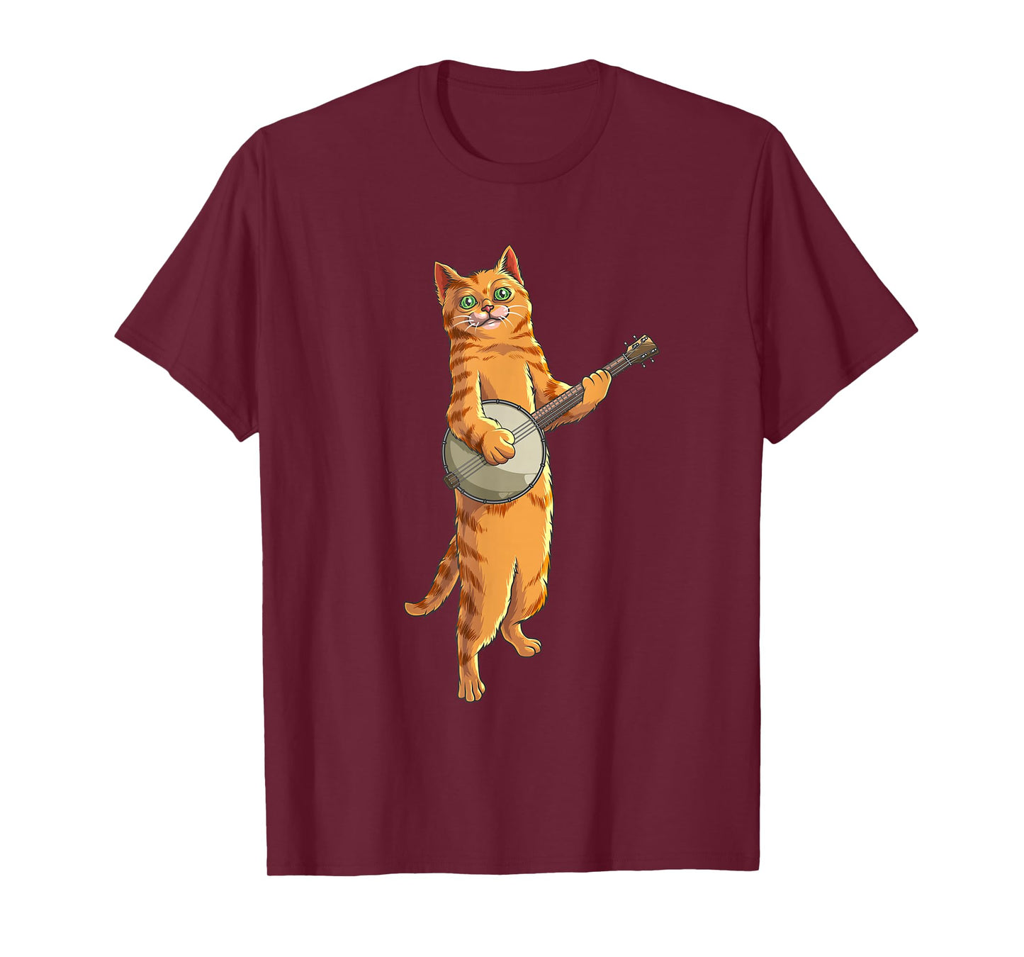 Funny Cat Playing Banjo Bluegrass | Cool Musician Gift T-Shirt
