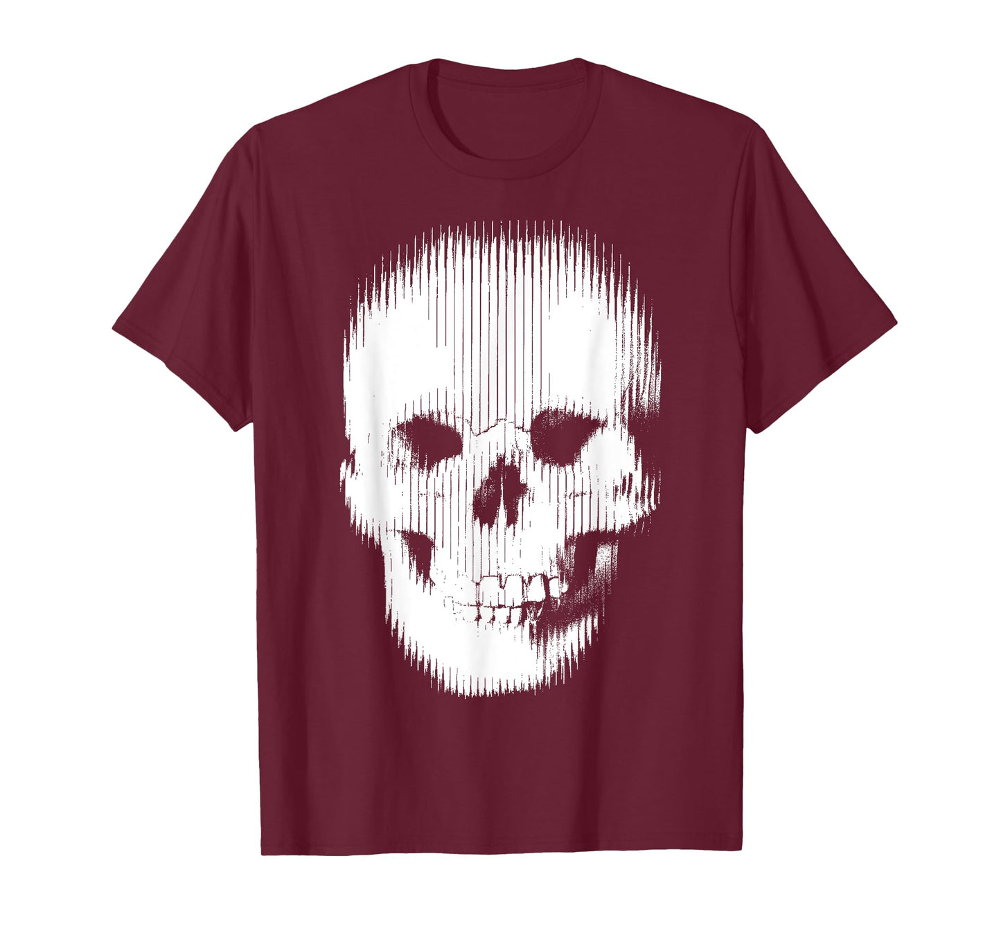 Designer Black White Skeleton Face T-Shirt