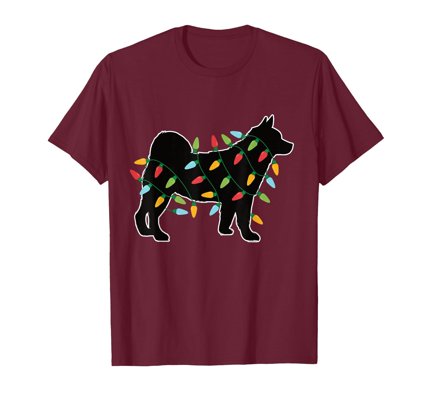Akita Christmas Lights Christmas Gift for Dog Lover Akita T-Shirt