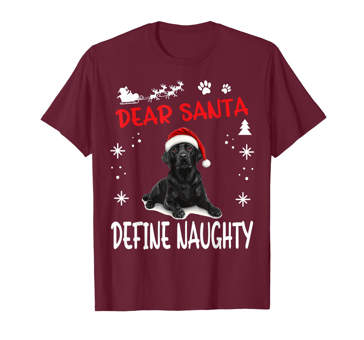 Cute Labrador Retriever Dog Christmas Dear Santa Define T-Shirt