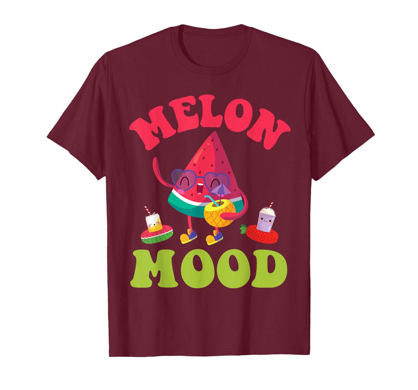 Cute Watermelon Character Dancing Melon Mood Summer Break T-Shirt