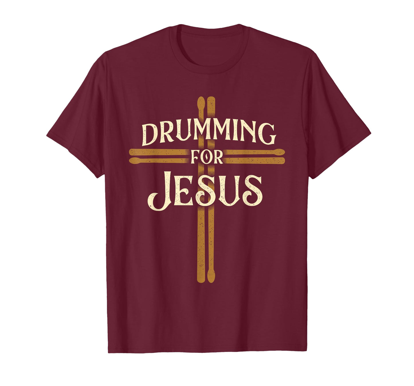 Funny Drumming Shirts - Drumming For Jesus - Christian Drummer Percussionist Drums T-Shirt - Black - Small - Unisex-Adults - Short Sleeve - Classic Fit - Cotton 50%, Polyester 50%