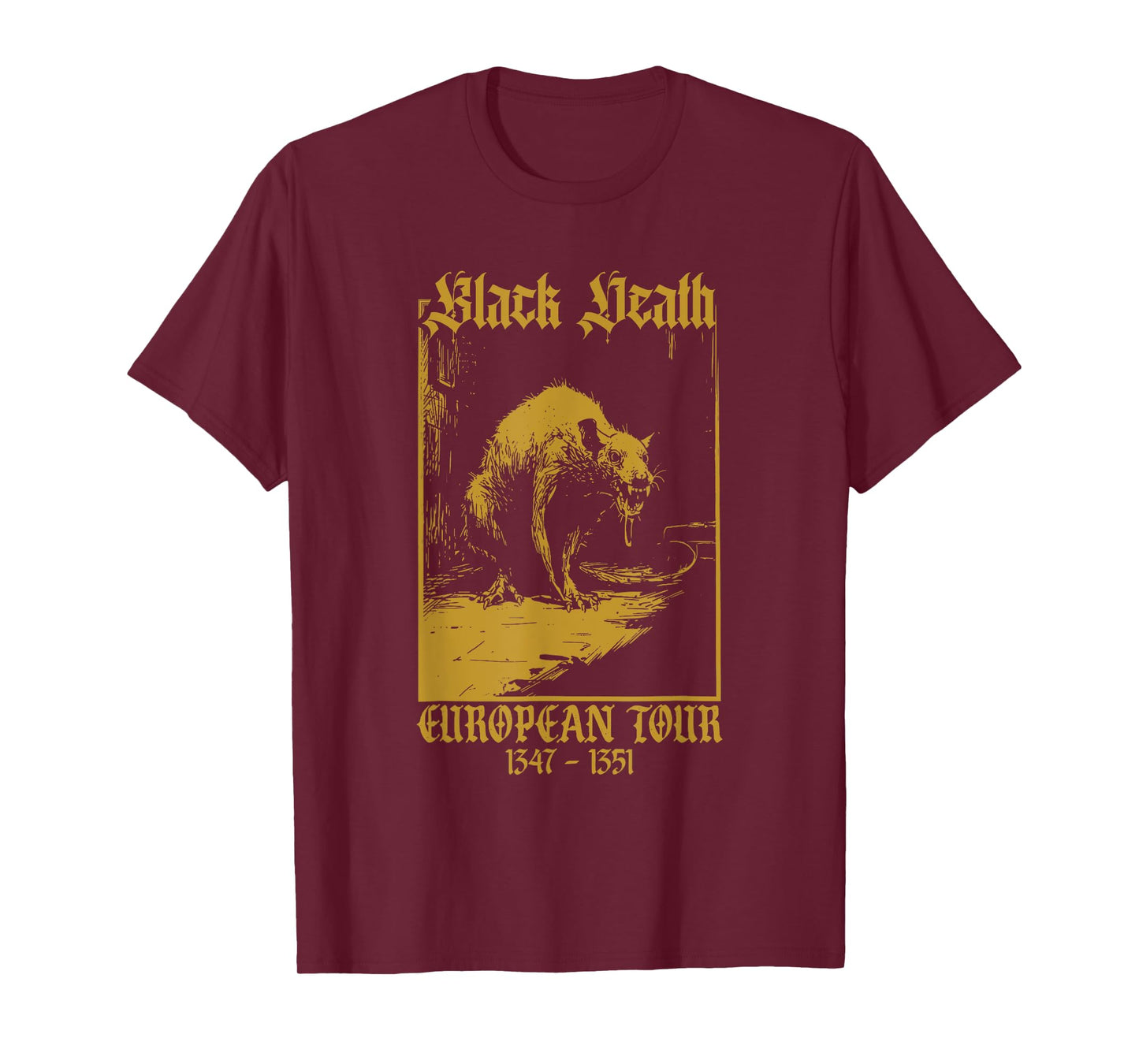 (2 Sided) BLACK DEATH EUROPEAN TOUR Plague Doctor Rat T-Shirt