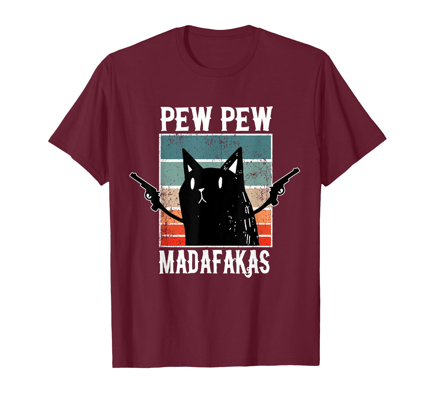 Cat Pew Pew Madafakas - Cats Lovers Retro Vintage T-Shirt