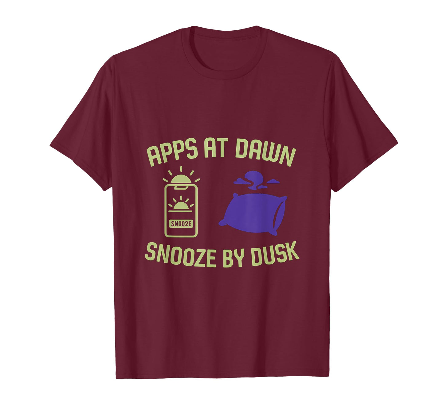 Apps at Dawn, Snooze by Dusk Digital Clock Graphic T-Shirt
