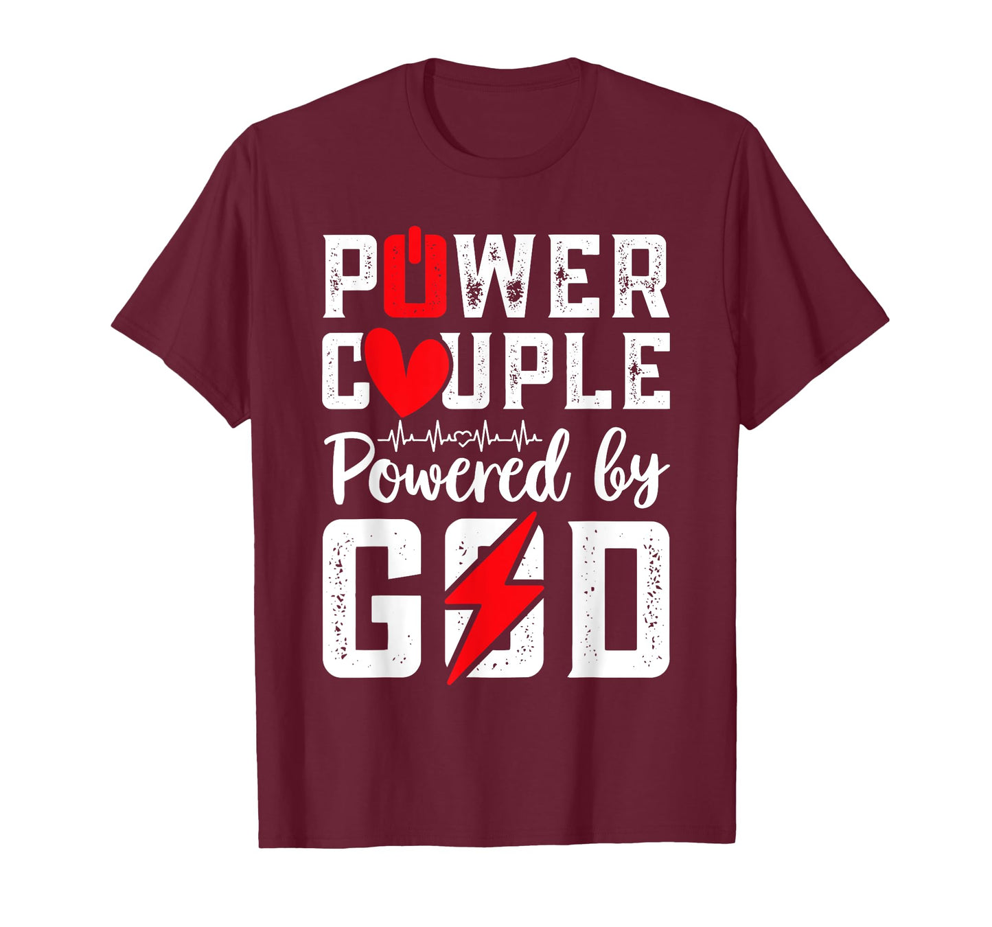 Power Couple Christian Couple Matching Christ Jesus Faith Fa T-Shirt, Small, Black
