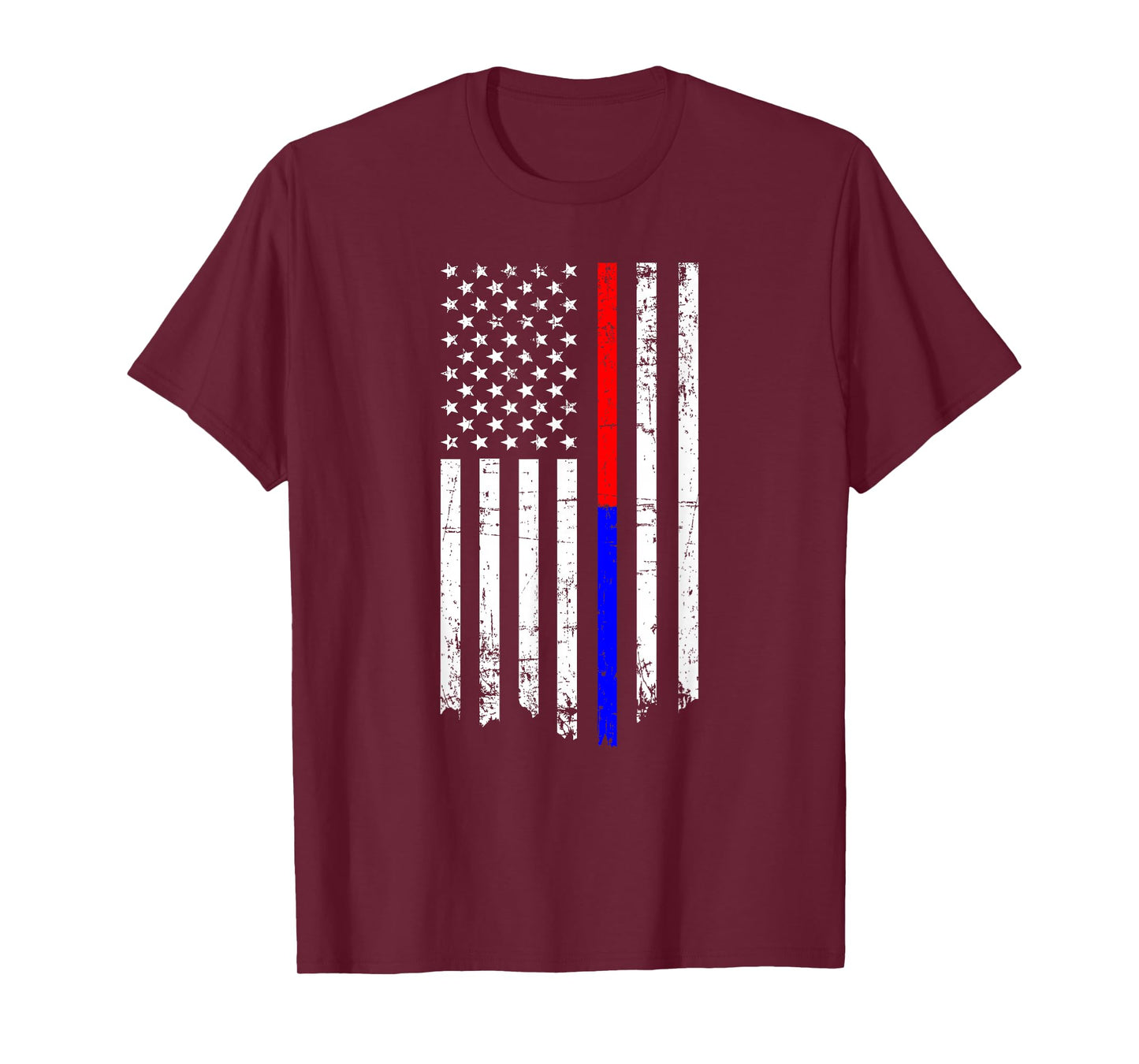 Thin Red & Blue Line American Flag T-Shirt