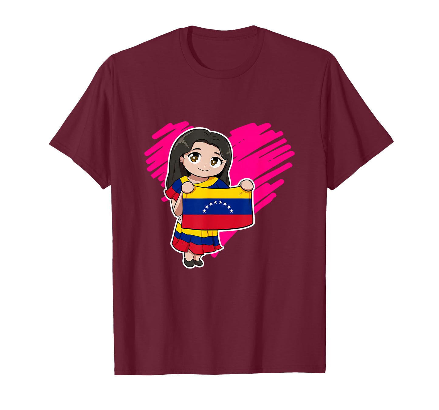 Venezuela Girl Venezuelan Flag Day Heart T-Shirt