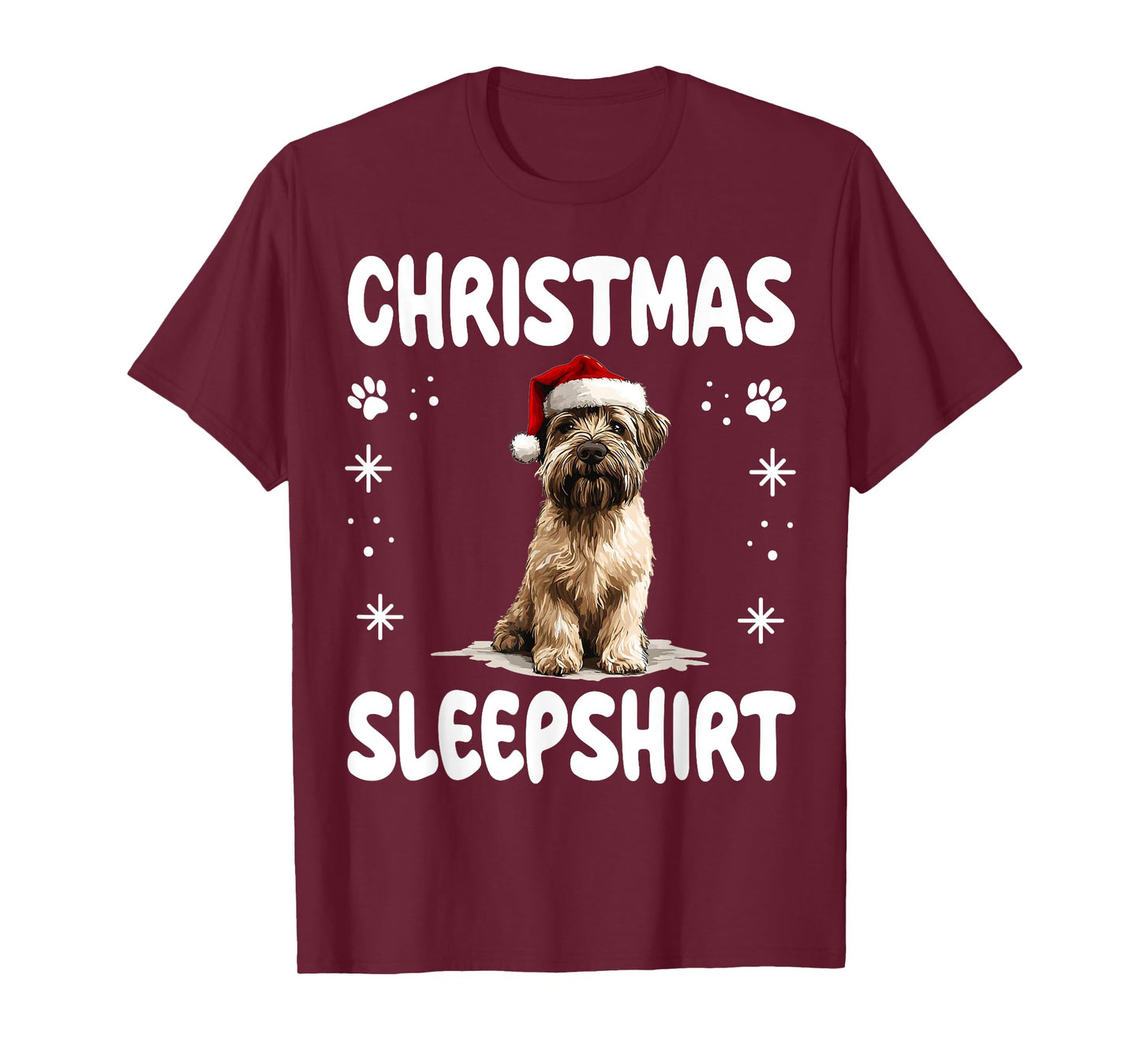Soft Coated Wheaten Terrier Dog Nightgown Pajama Christmas T-Shirt