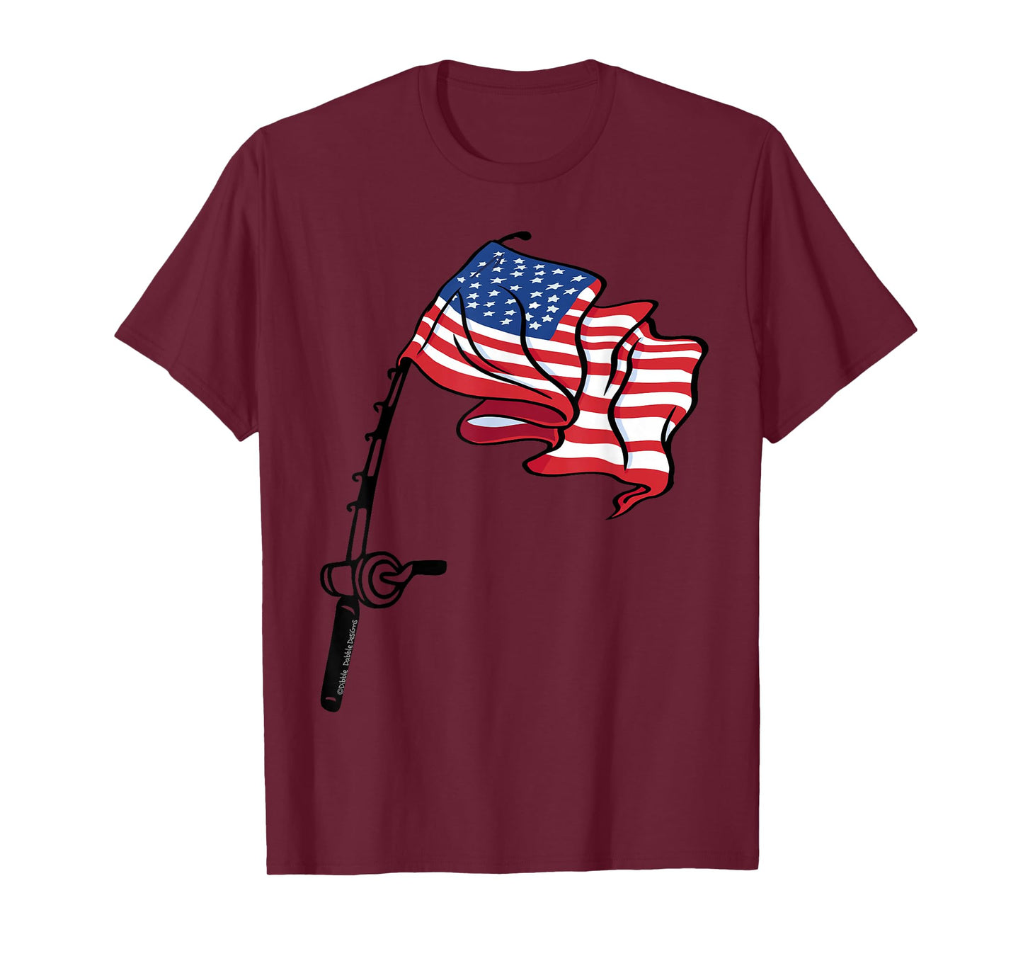 Patriotic Fishing USA Flag Fisherman 4th of July T-Shirt