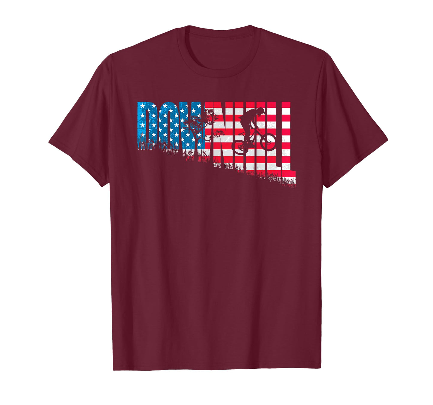 American Downhill Mountain Bike Flag - MTB Biking Riding T-Shirt