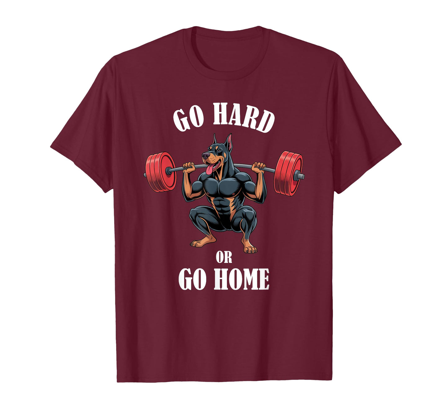 Doberman Pinscher Gym Shirt Doberman Squats Weightlifting T-Shirt