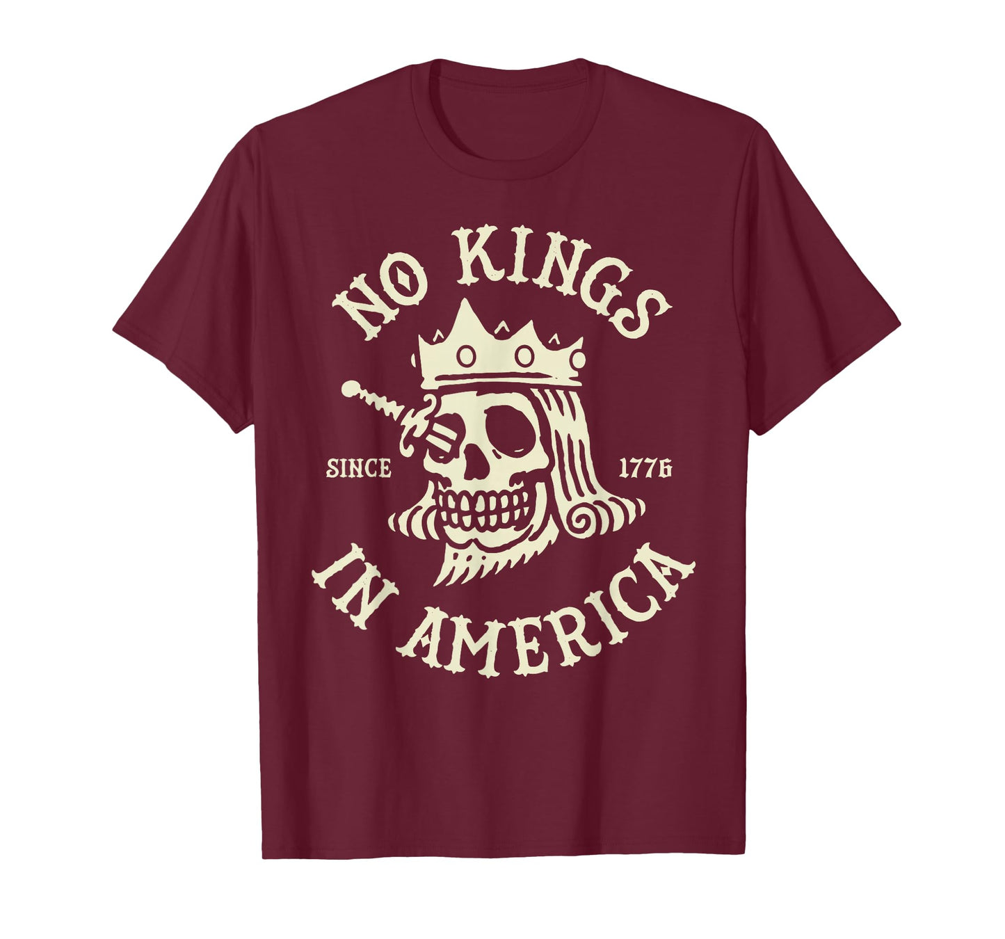 Skull No Kings In America Since 1776 T-Shirt