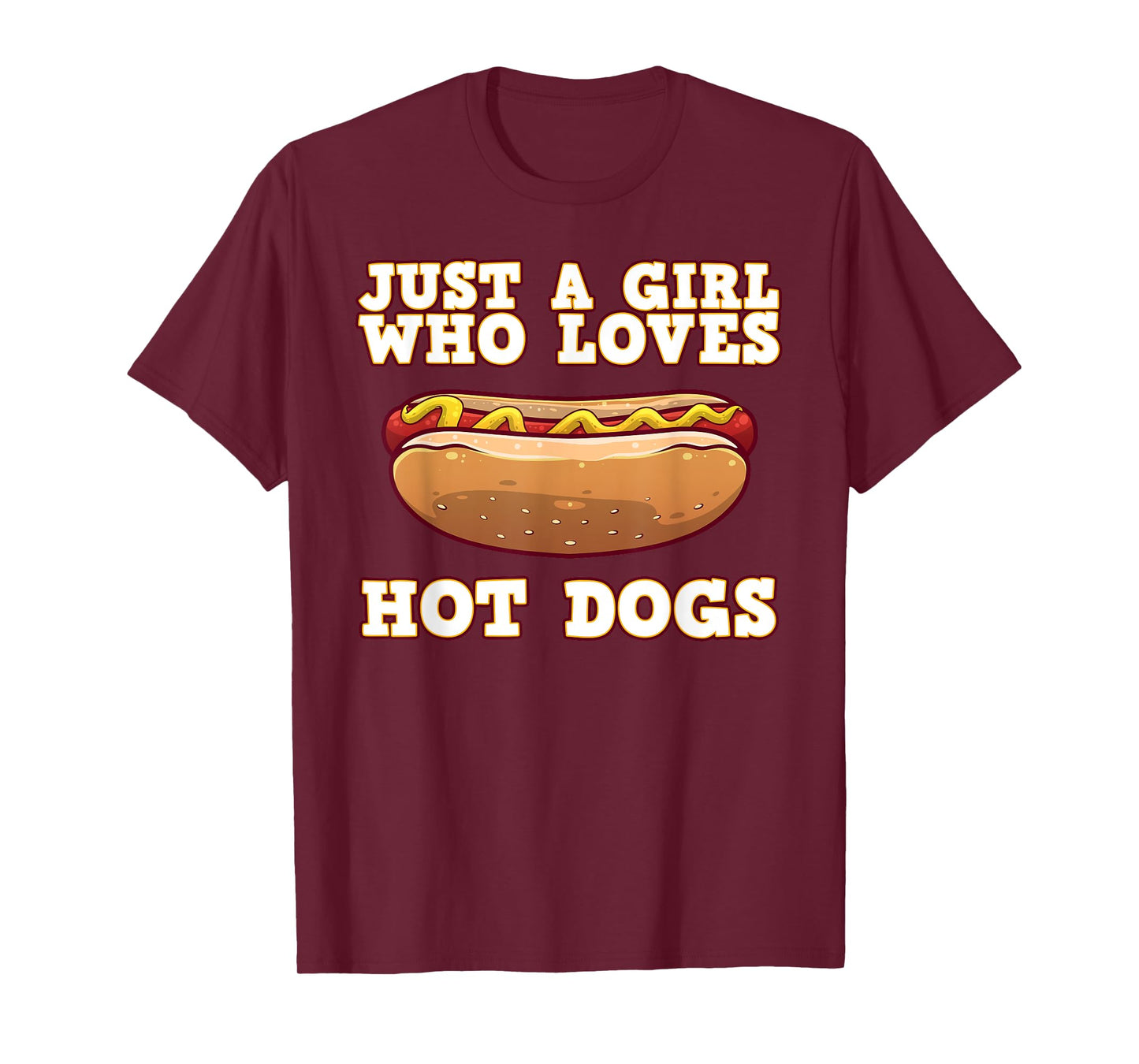Funny Hot Dog Design For Women Girls Hot Dog Lovers T-Shirt
