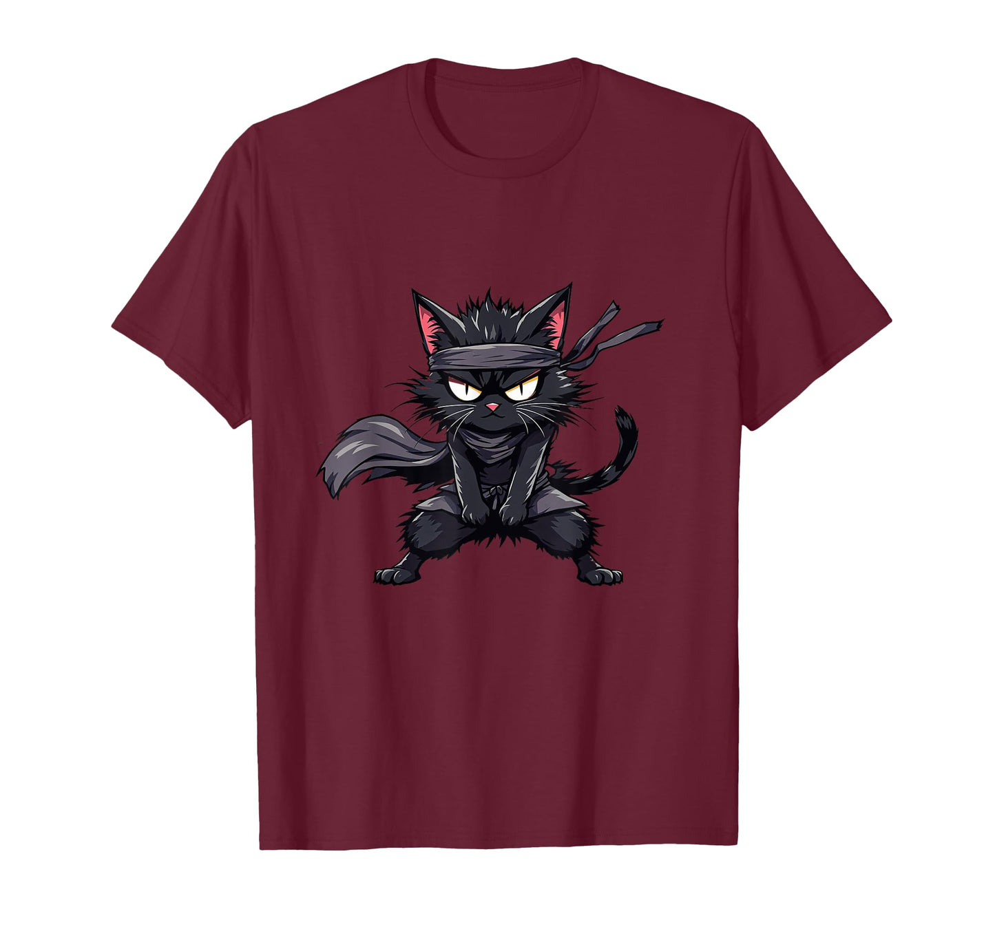 Ninja Cat Japanese Samurai Cat Cool Anime Kawaii Catzilla T-Shirt for Men Women Kids