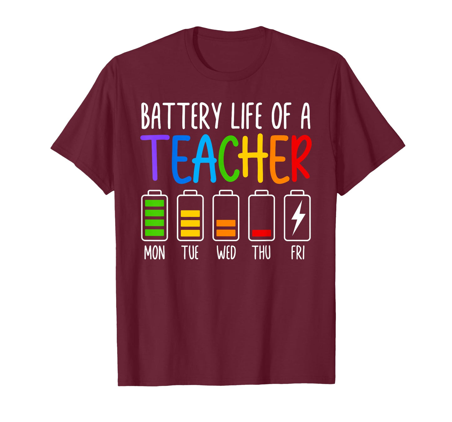 Battery Life of A Teacher Funny School Teacher Appreciation T-Shirt