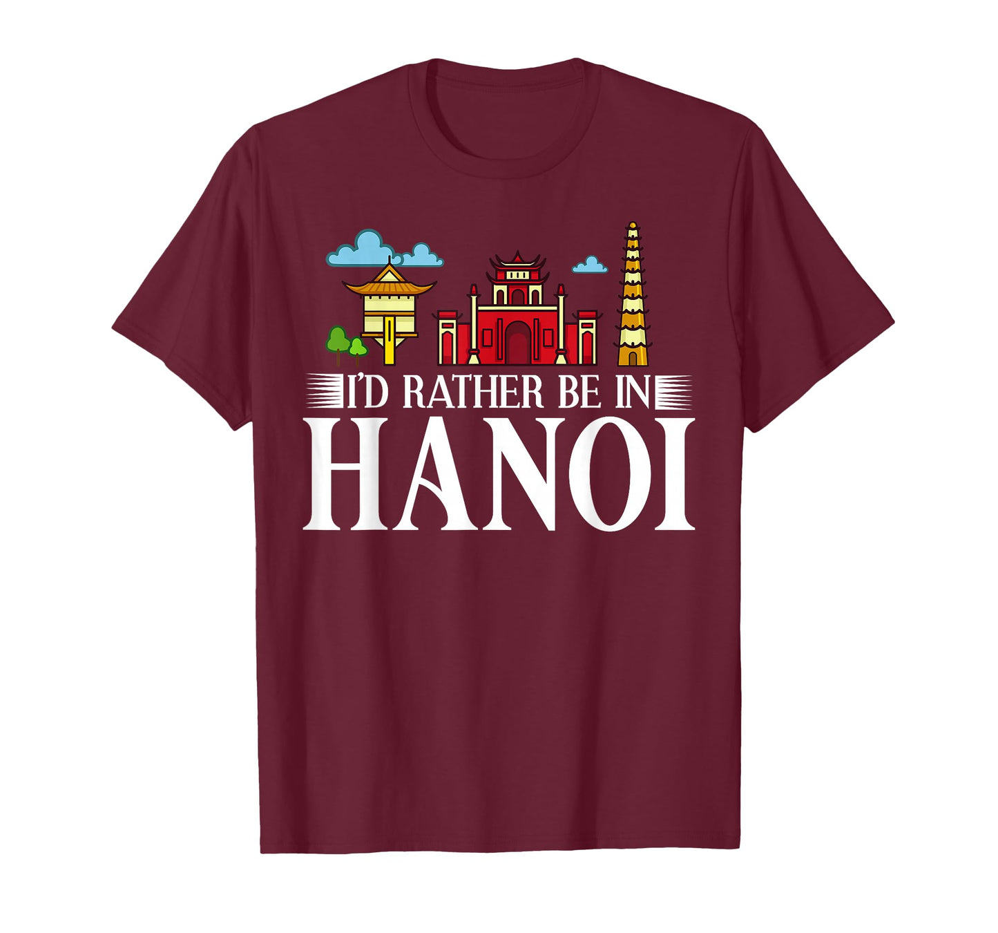 Hanoi Vietnam City Skyline Map Travel T-Shirt