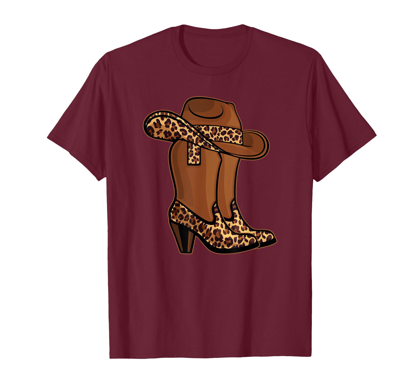 Cowgirl Boots and Hat leopard print T-Shirt