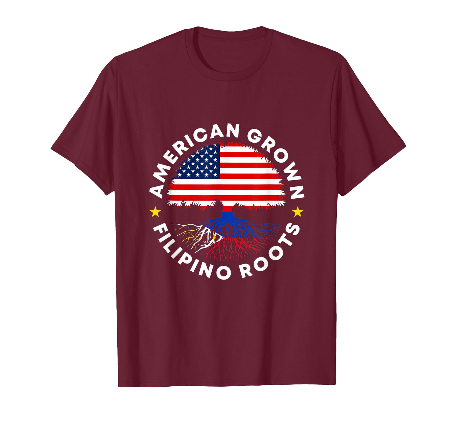 American Grown Filipino Roots Philippine US Flag Tree Pinoy T-Shirt