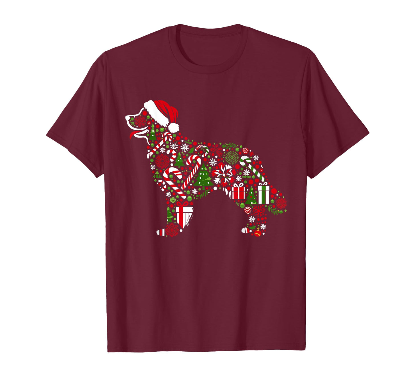 Christmas Tree Candy Golden Retriever Santa Christmas Kids T-Shirt