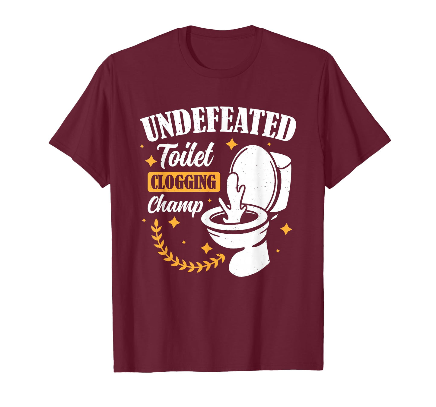 Clogged Toilet Funny Embarrassing Bathroom Unisex Adults T-Shirt Black Small Crew Neck Short Sleeve T-Shirt