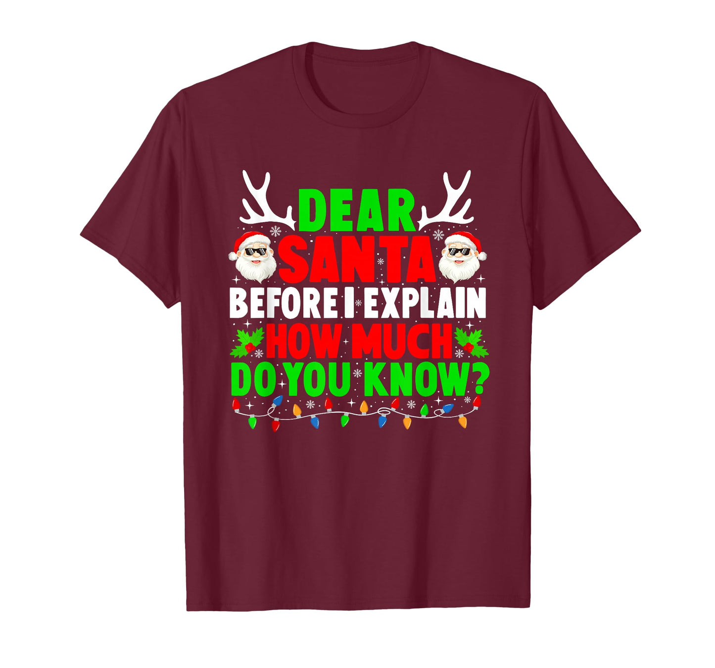 Dear Santa I Can Explain Funny Xmas Family Men Women Kids T-Shirt