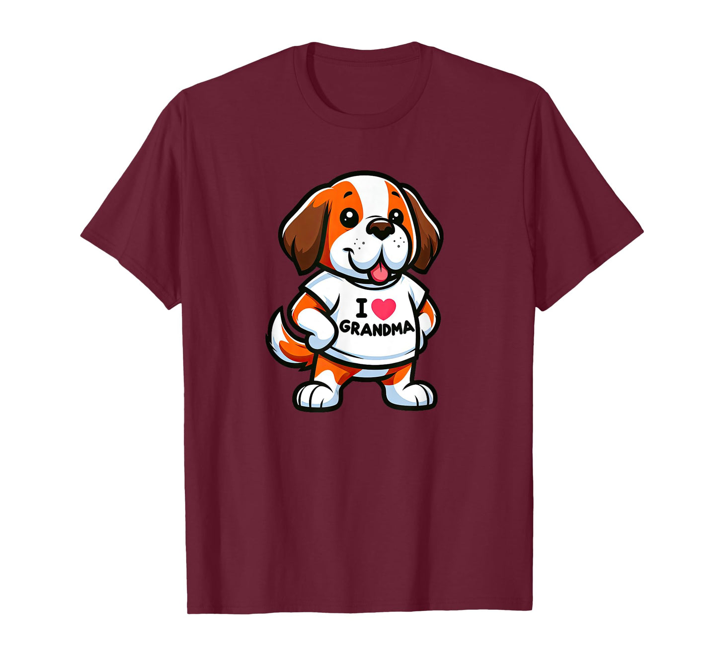 Saint Bernard I Love Grandma Funny Dog Grandmother T-Shirt