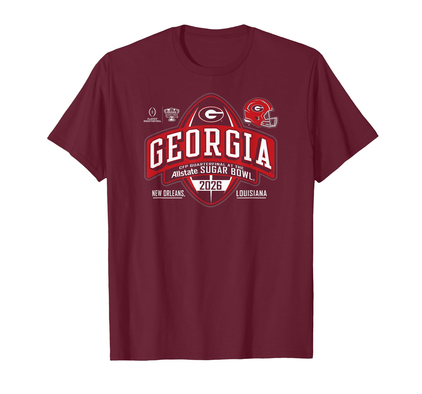 Georgia Bulldogs Sugar Bowl 2025-2026 CFP Quarterfinal Black T-Shirt