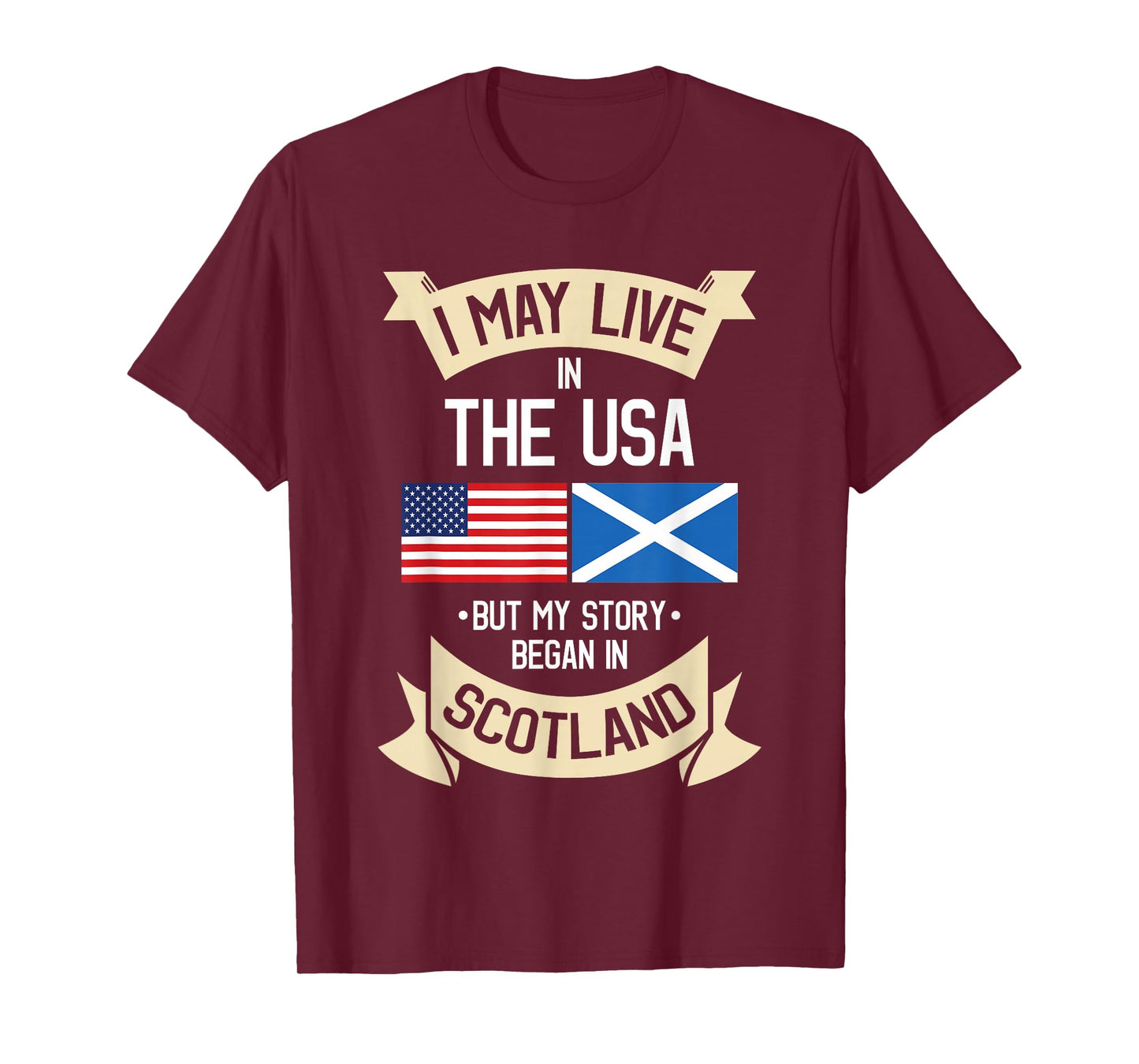 Scotland American Flag USA Scottish Roots Gifts T-Shirt