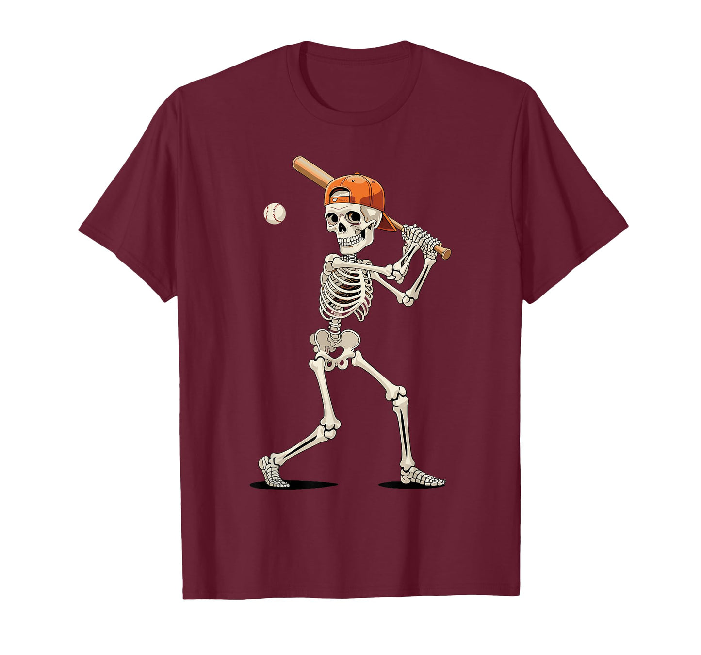 Skeleton Baseball Halloween Costume Funny Men Boys Kids T-Shirt