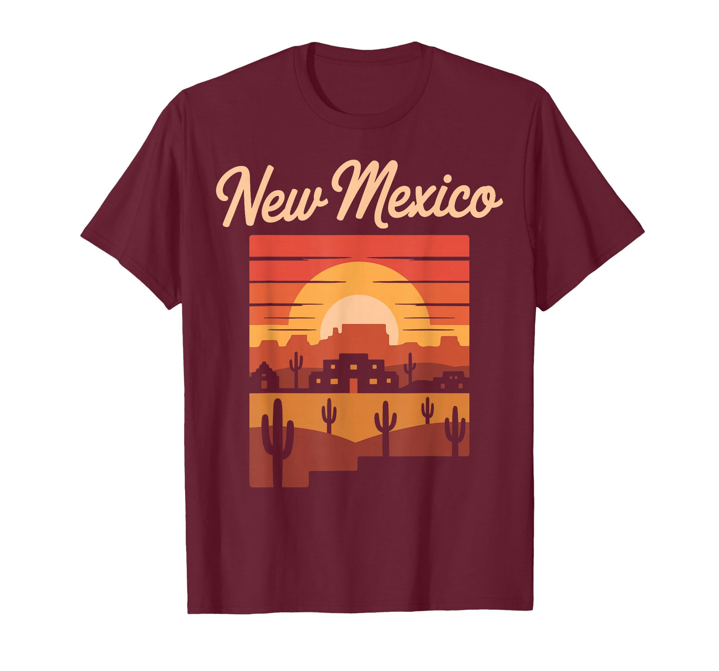 New Mexico Sunset Adobe Desert Retro Pueblo T-Shirt