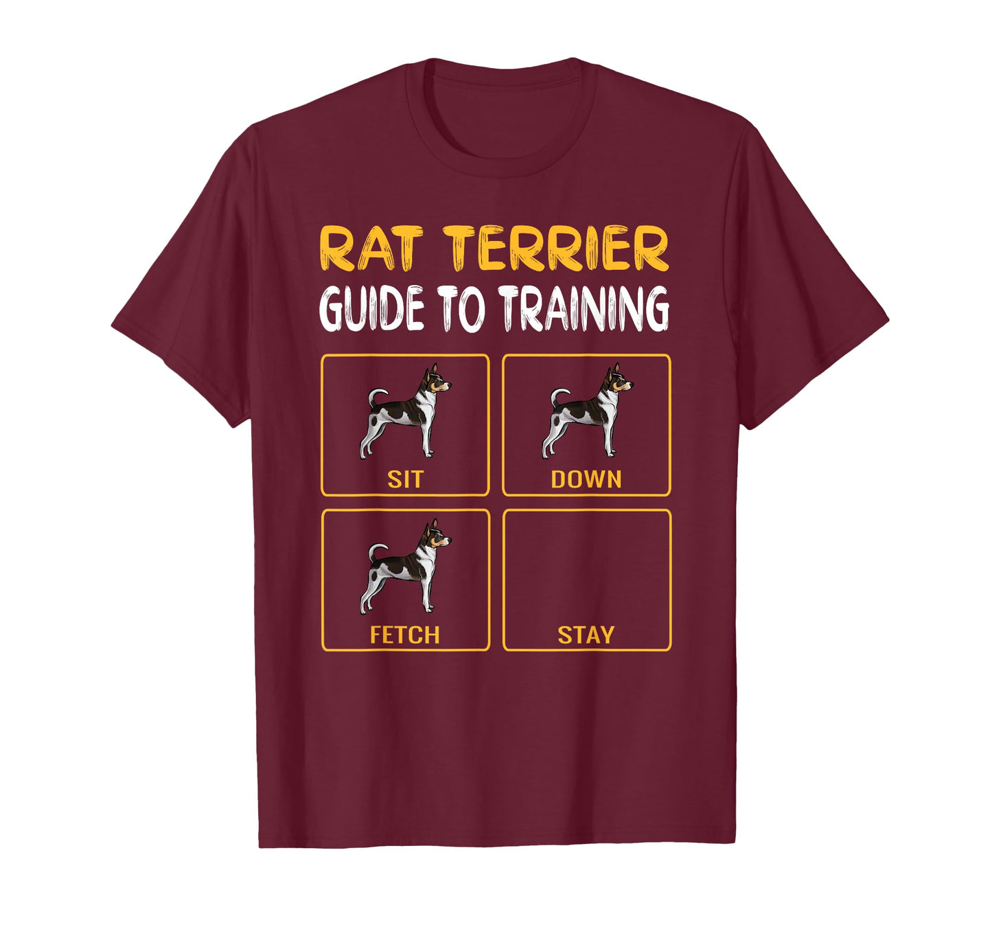 Rat Terriers Owner Gift Dog Themed T-Shirt - Men's Unisex Black Small Crew Neck Short Sleeve Classic Fit Cotton Blend Polyester Halloween Christmas Birthday
