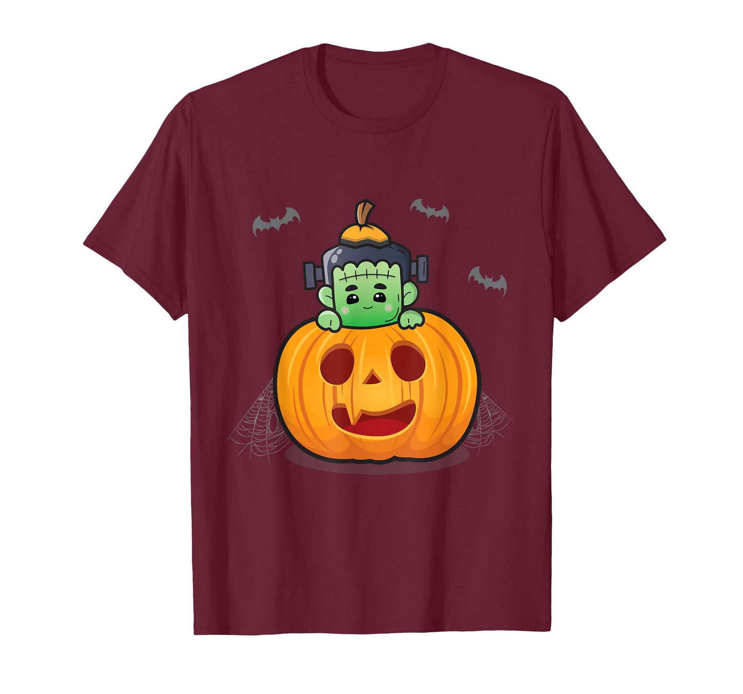 Cute Frankenstein in Pumpkin Kids Matching Halloween T-Shirt