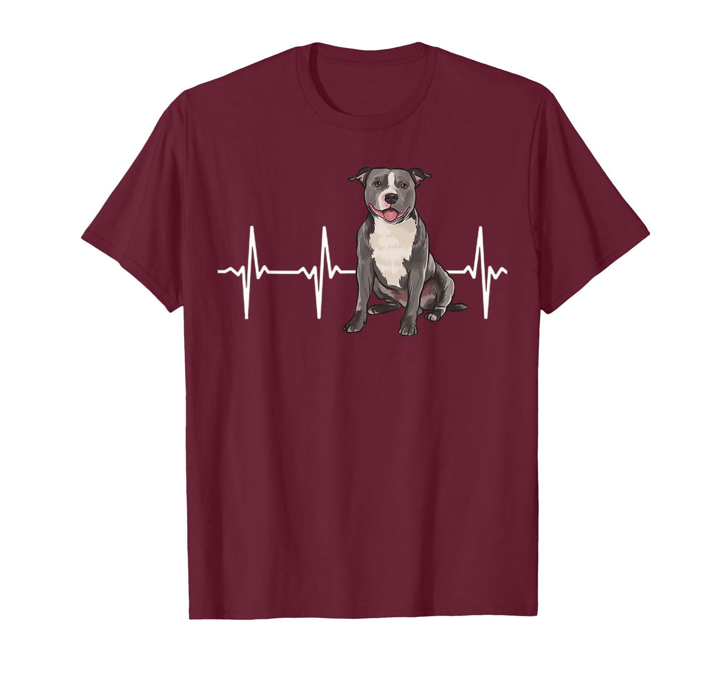 Staffordshire Bull Terrier Heartbeat Dog Lover T-Shirt
