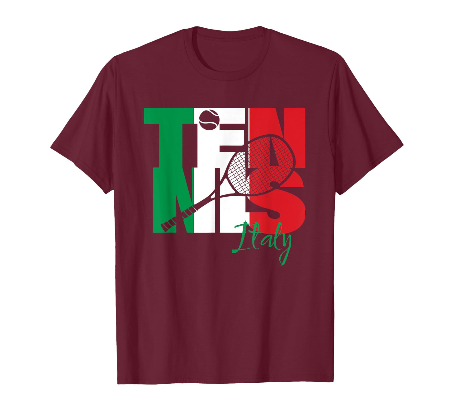 Italian Tennis Player Love Italy Republic National Flag Art T-Shirt